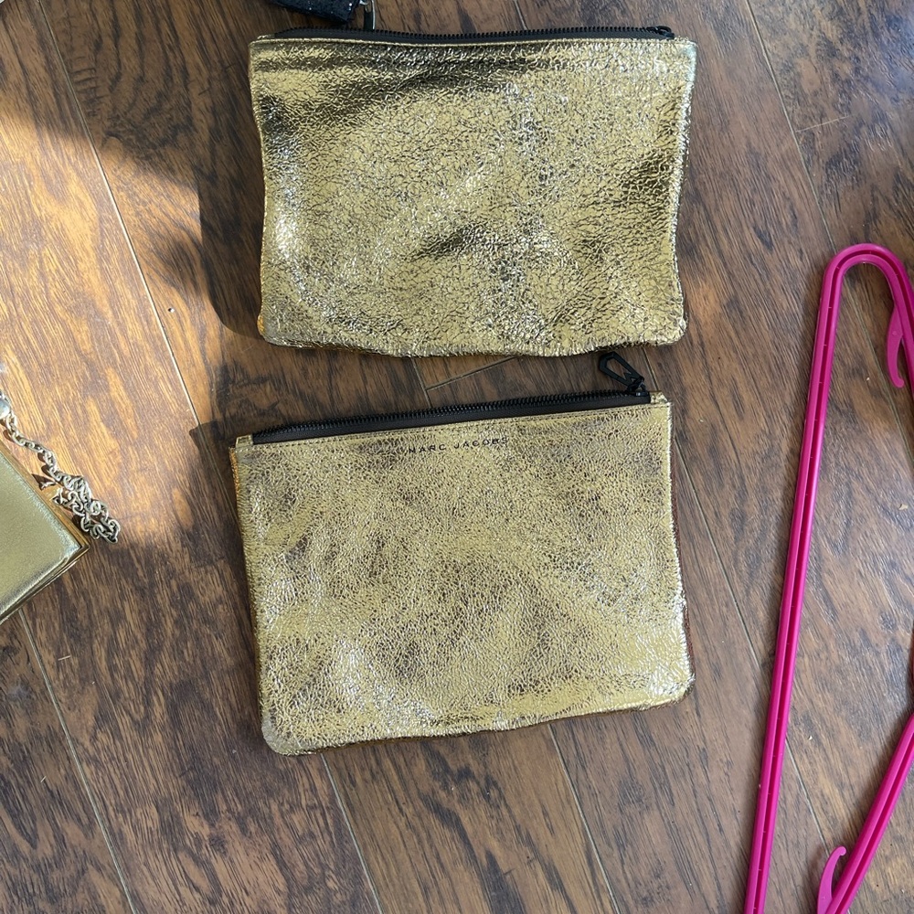 Gold Leather Marc Jacobs Pouch Set